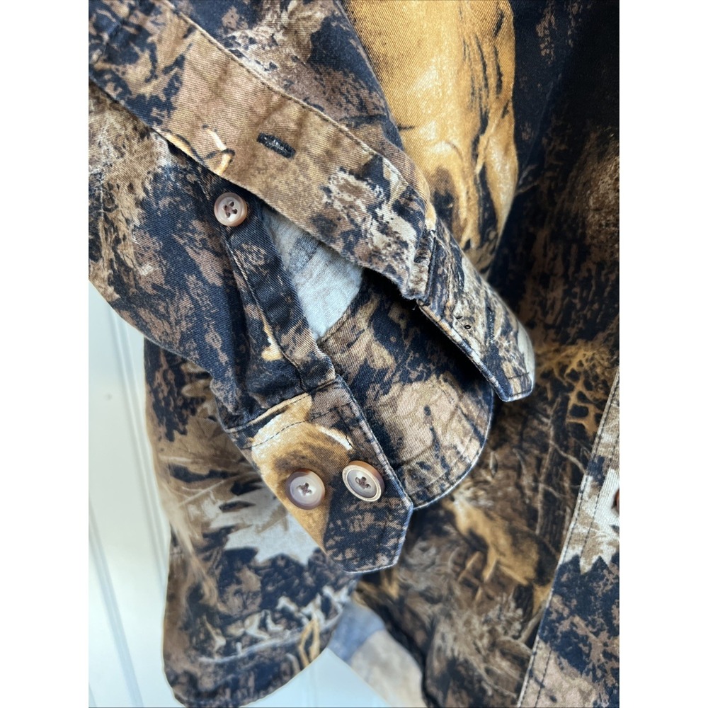 North River Outfitters Mens Button Down Shirt Deer Hunting Long Sleeve Medium - Picture 3 of 10